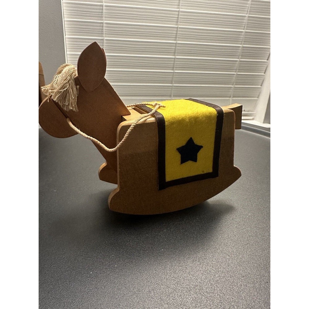 Vintage RARE Wood Music Box Self-Rocking Horse Kids
